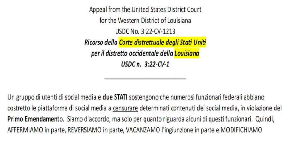 Censura sui social: sentenza corte appello degli Stati Uniti